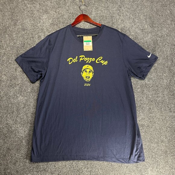 Nike Shirt Mens XL The Nike Tee Blue Short Sleeve Del Pozzo Cup 2024 Dri Fit NEW - Picture 1 of 8